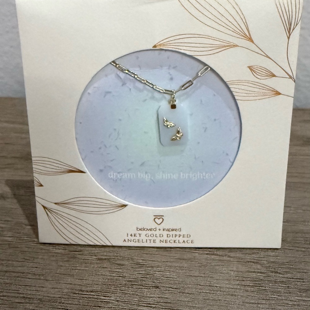 Target Gold Dipped Necklace with Angelite Pendant
